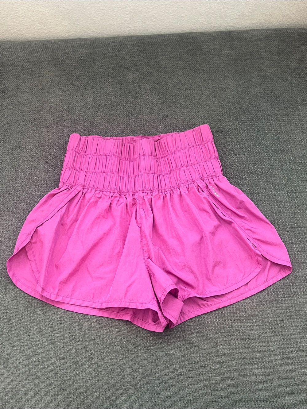 Women’s High-Waist Smocked Pink Shorts